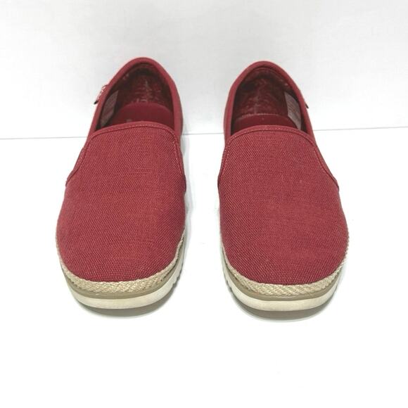 Skechers Bobs Women’s Size 7.5 Flexpadrille Slip On Canvas Shoes Rubber Sole Red - Picture 3 of 12